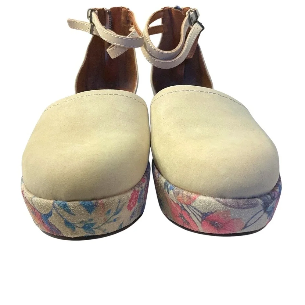 Gee Wawa Anthropologie Women's Daisy Floral Platform Shoes Ankle Strap Size‎ 6